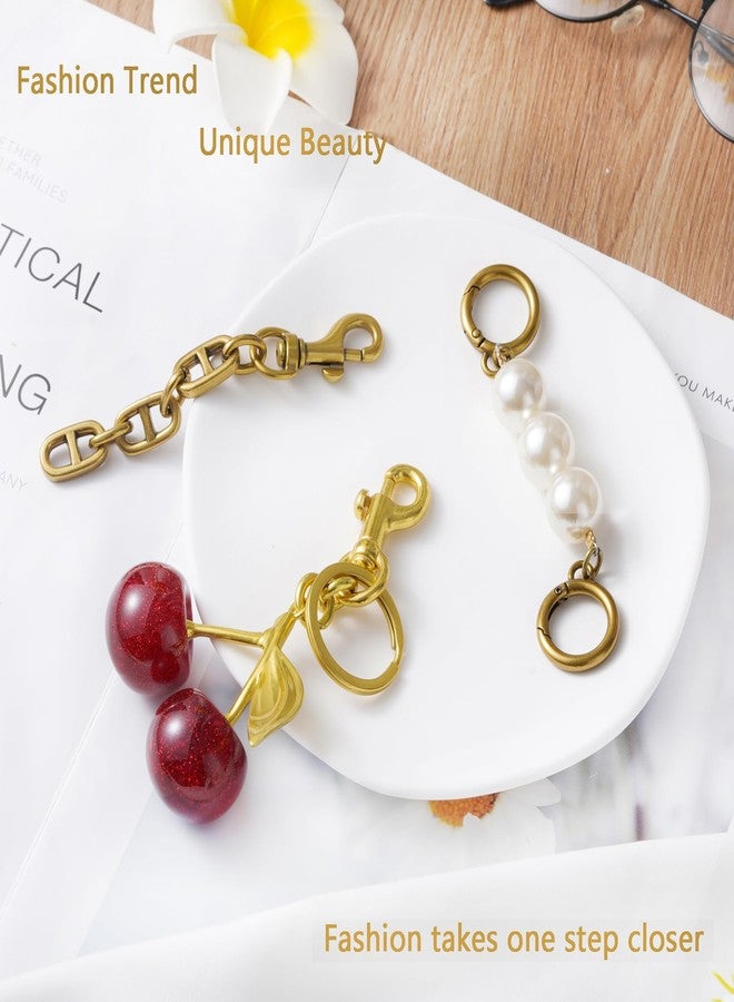 Blytheyes Cherry Keychain Cherry Bag Charm Keychain Accessories Gifts for Women Bag Charms Extender Chain for Handbags(Red Cherry-Golden) - Image 4